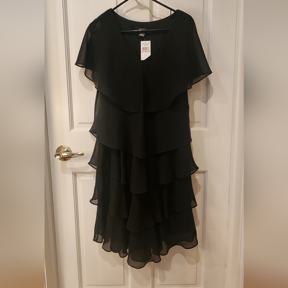 Ignite Elegant Black Layered Dress